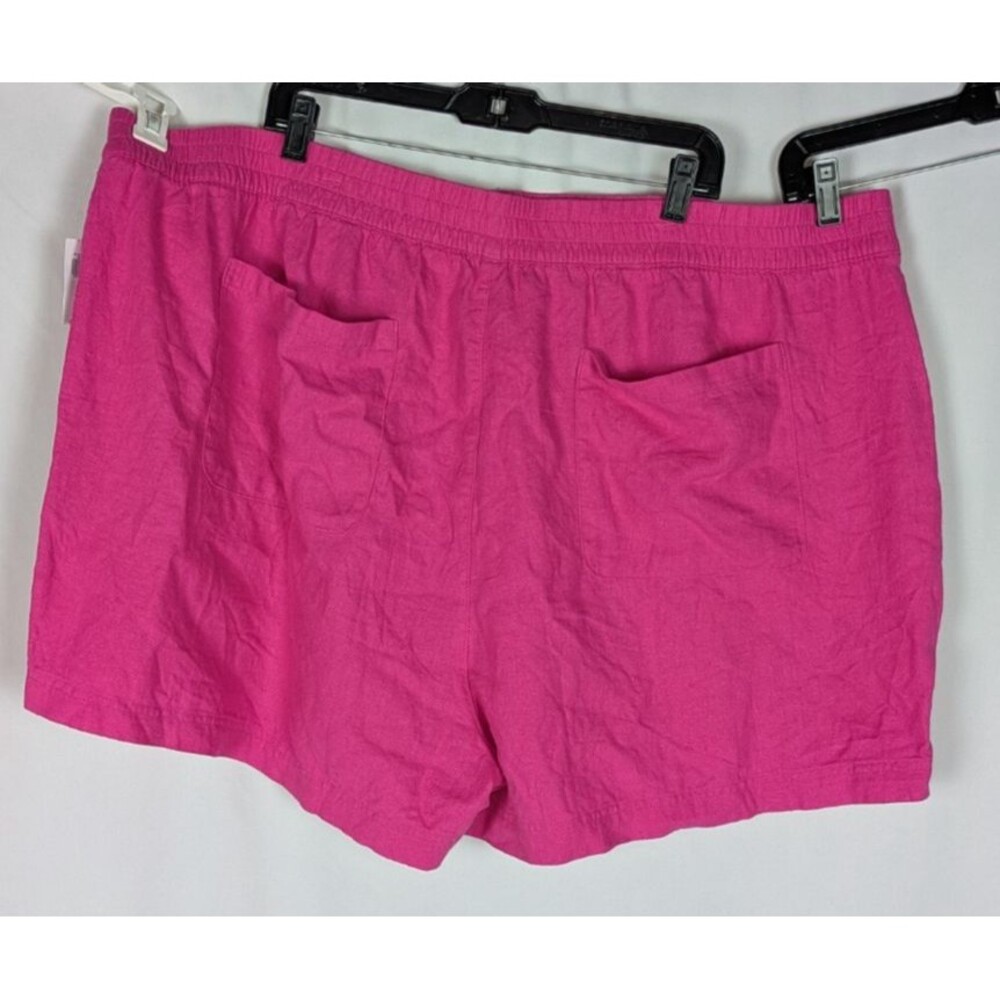 Old Navy Shorts 3X NWT Pink Linen Blend Elastic Waist Pull On Barbiecore Plus - Picture 4 of 8